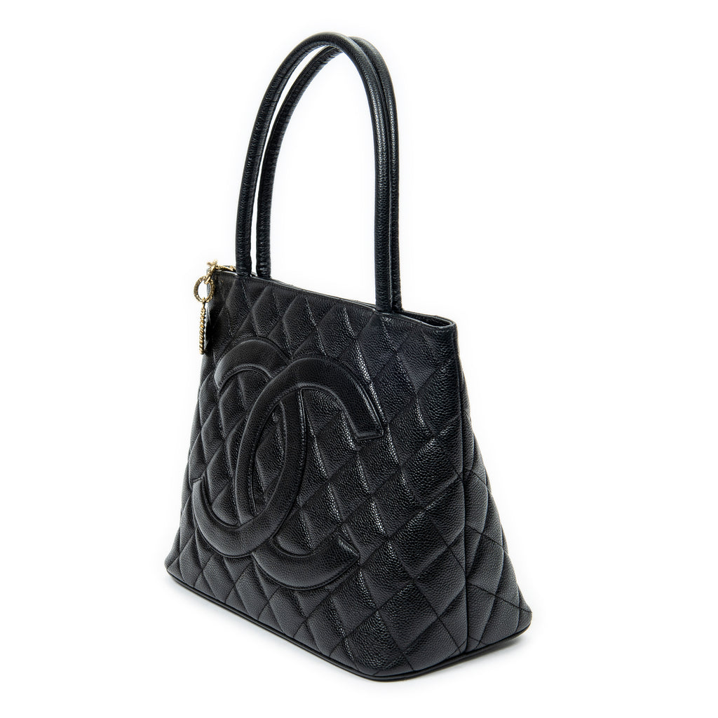 Shoulder Bag Timeless Medallion Tote Black Quilted Caviar Leather