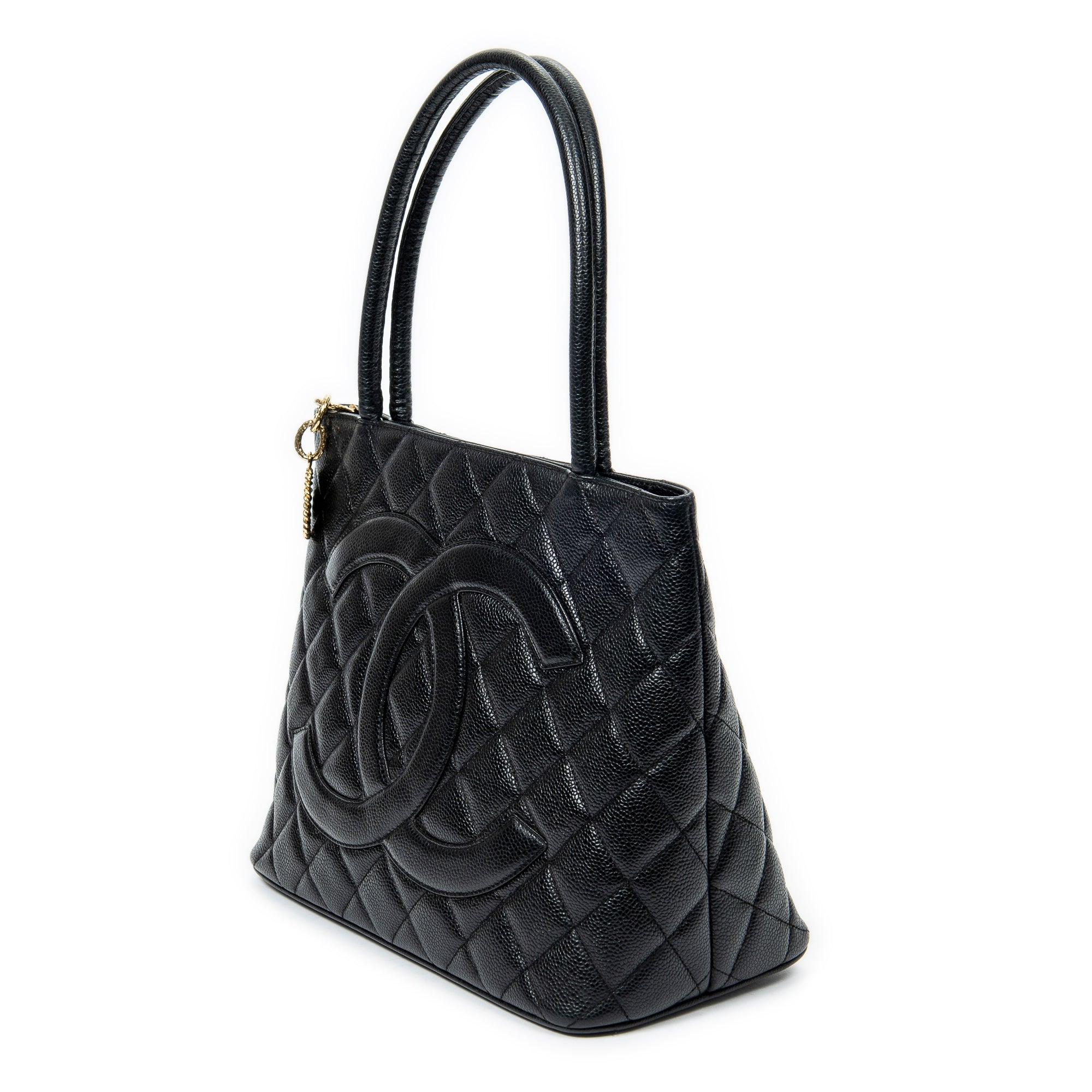 Shoulder Bag Timeless Medallion Tote Black Quilted Caviar Leather