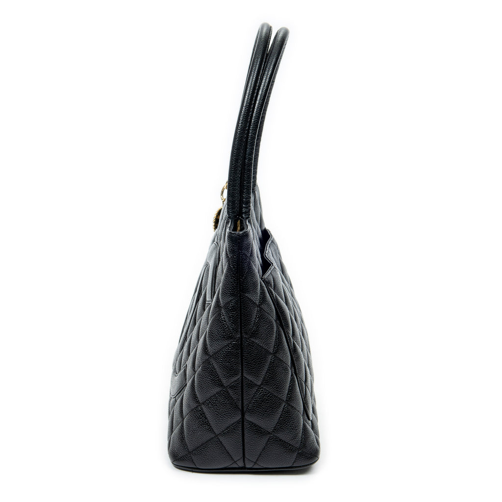 Shoulder Bag Timeless Medallion Tote Black Quilted Caviar Leather
