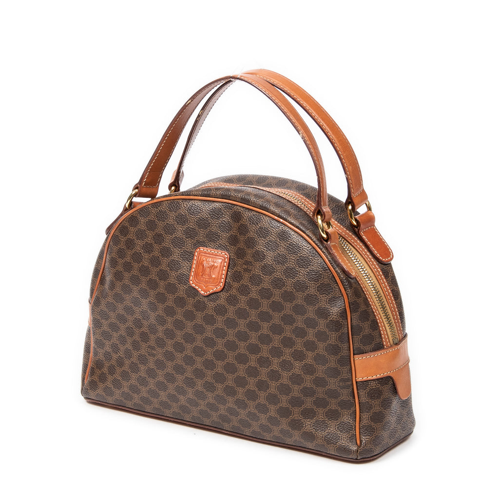 Handbag Dome Bowler Bag Brown Macadam Coated Canvas
