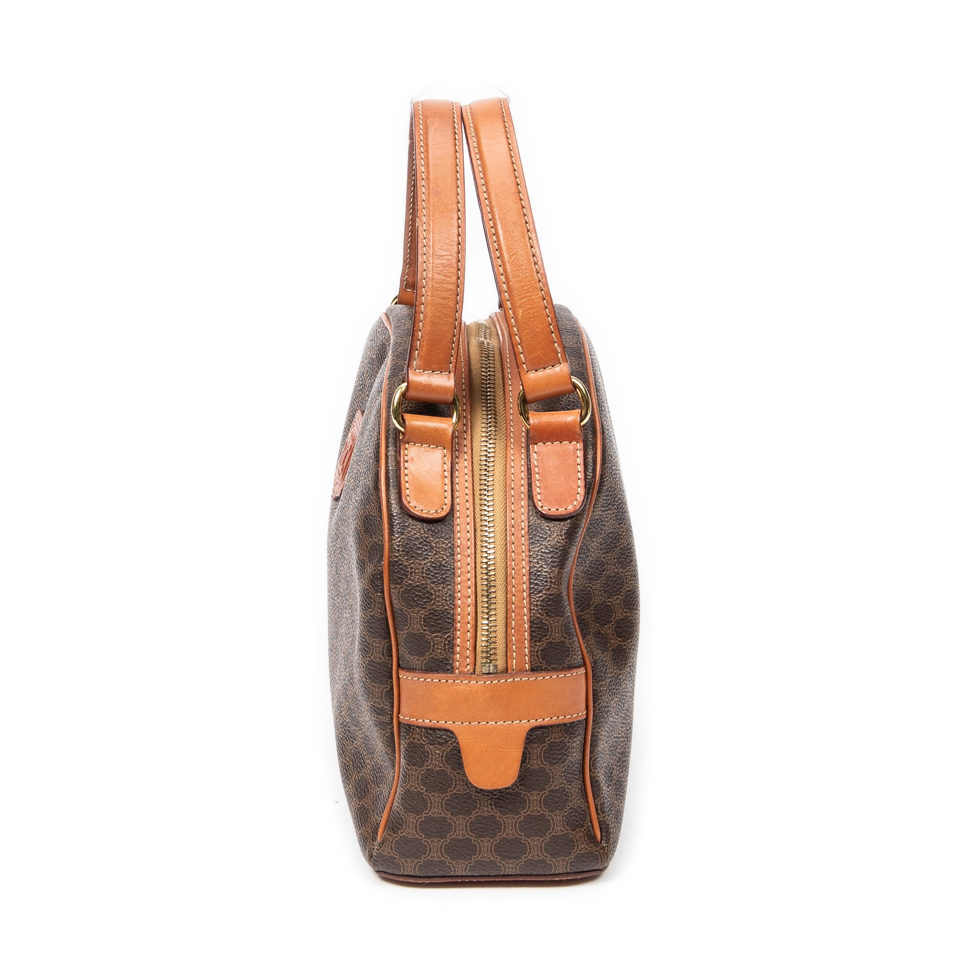 Handbag Dome Bowler Bag Brown Macadam Coated Canvas