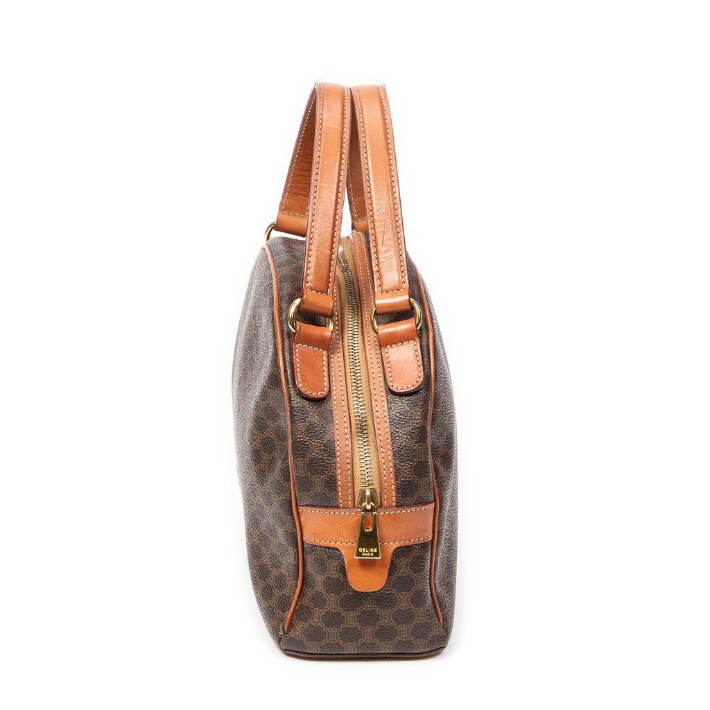 Handbag Dome Bowler Bag Brown Macadam Coated Canvas