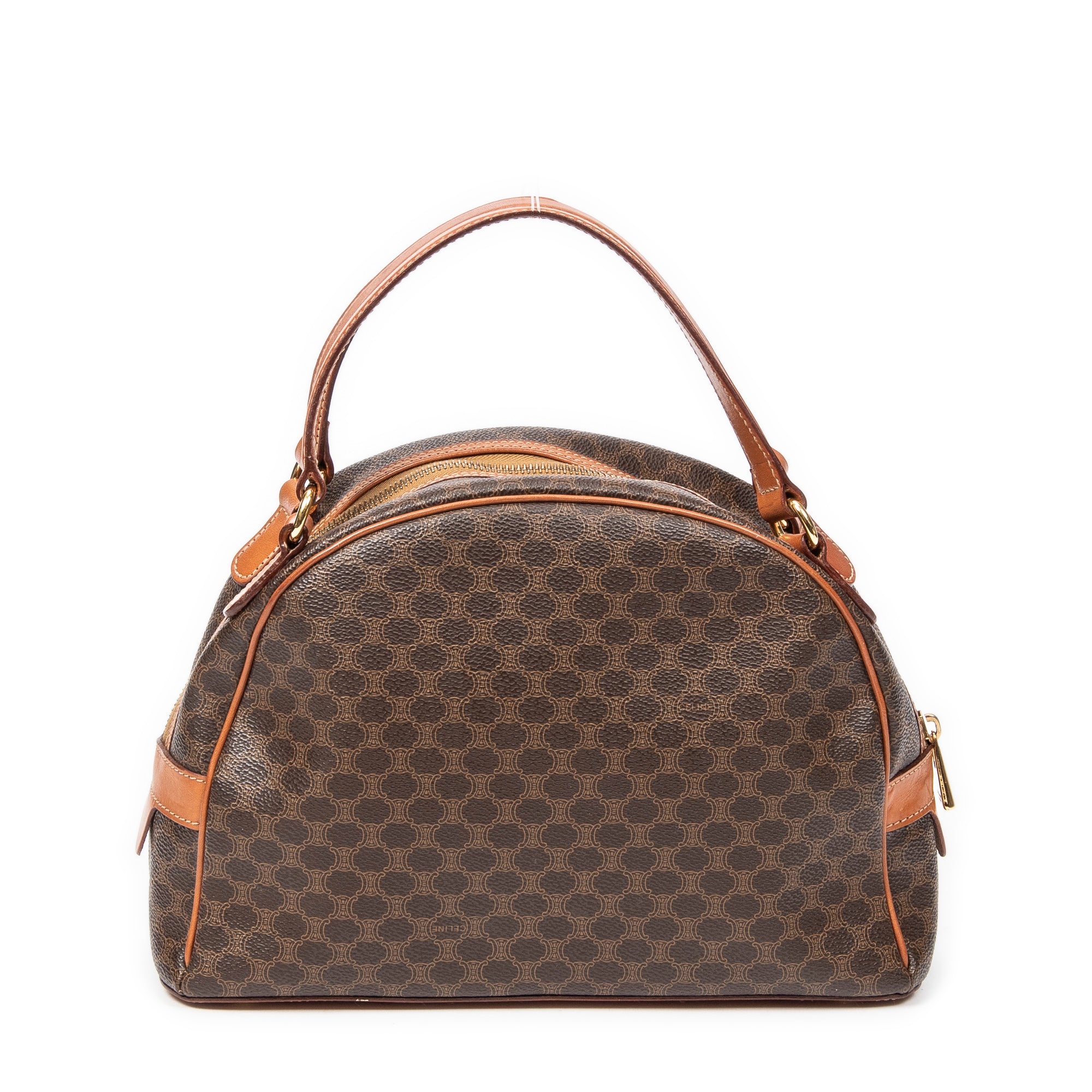 Handbag Dome Bowler Bag Brown Macadam Coated Canvas