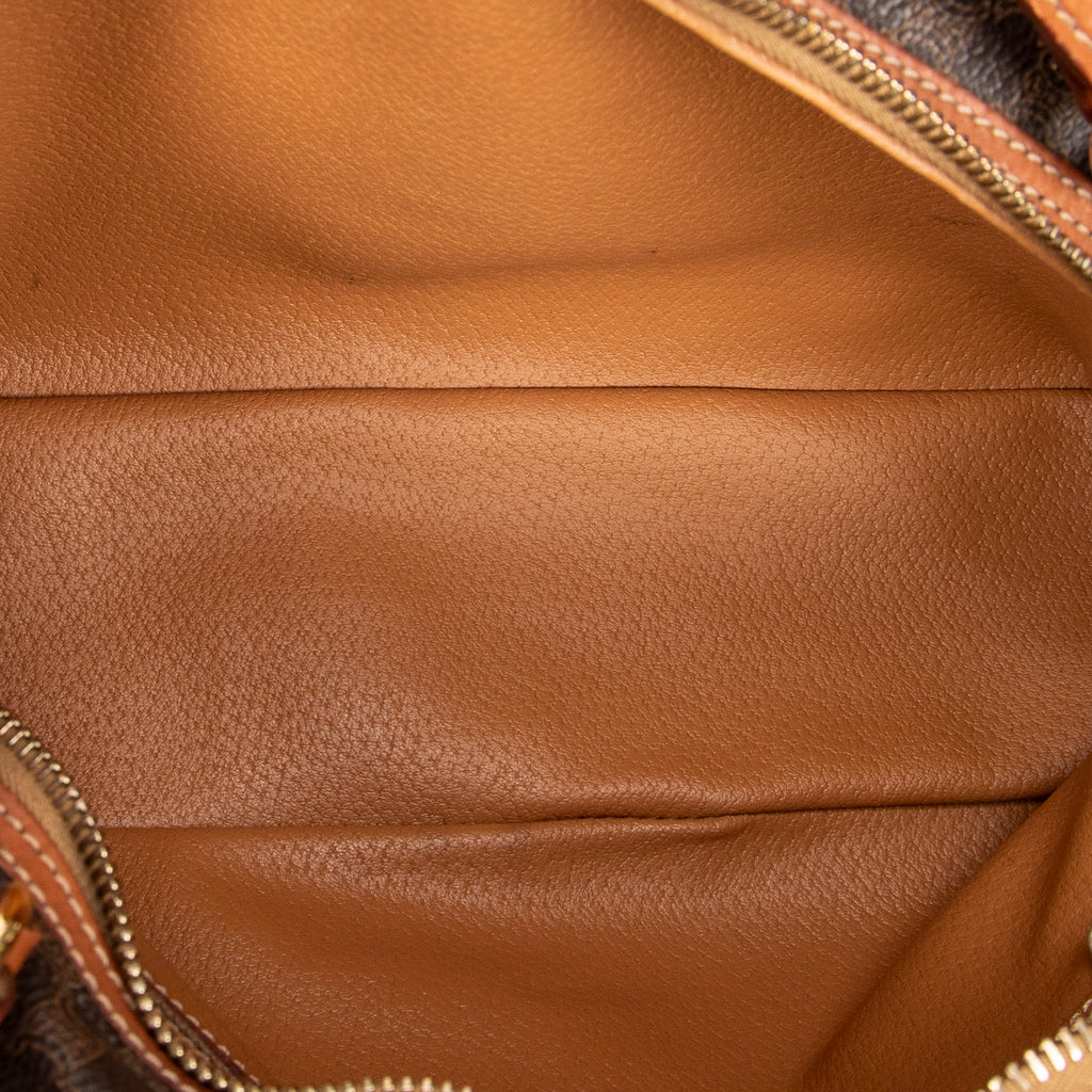 Handbag Dome Bowler Bag Brown Macadam Coated Canvas