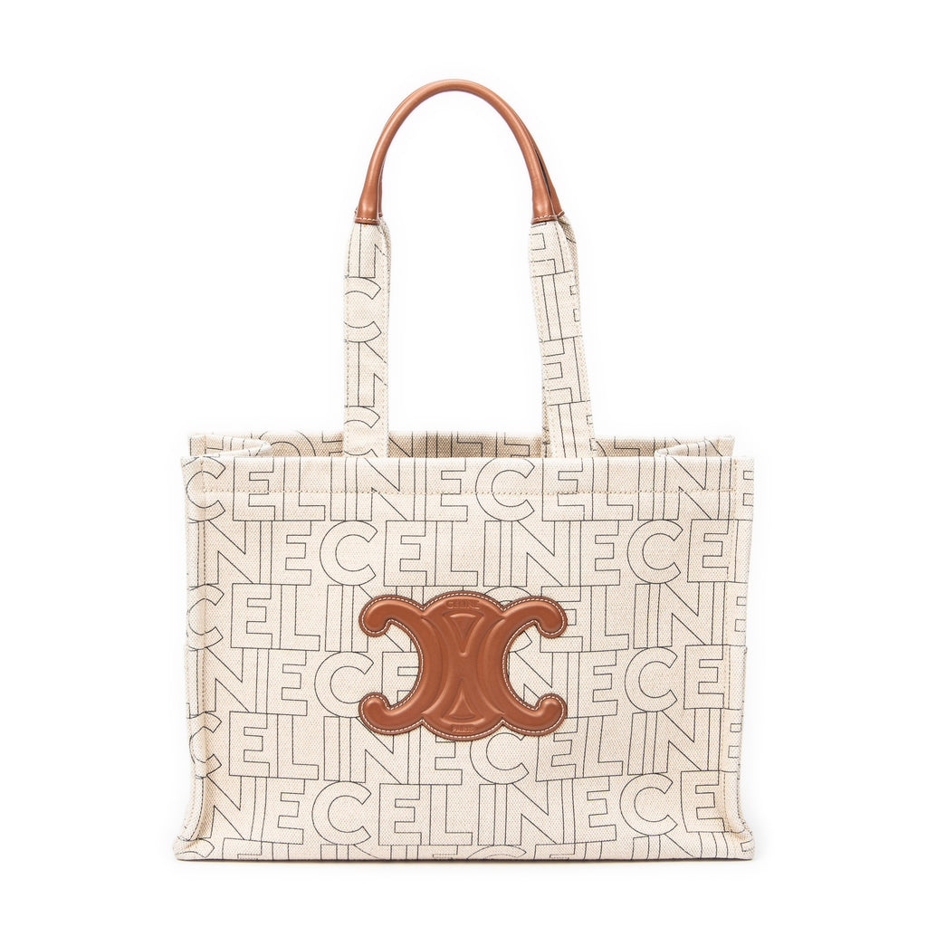 Shoulder Bag Large Triomphe Cabas Beige Canvas