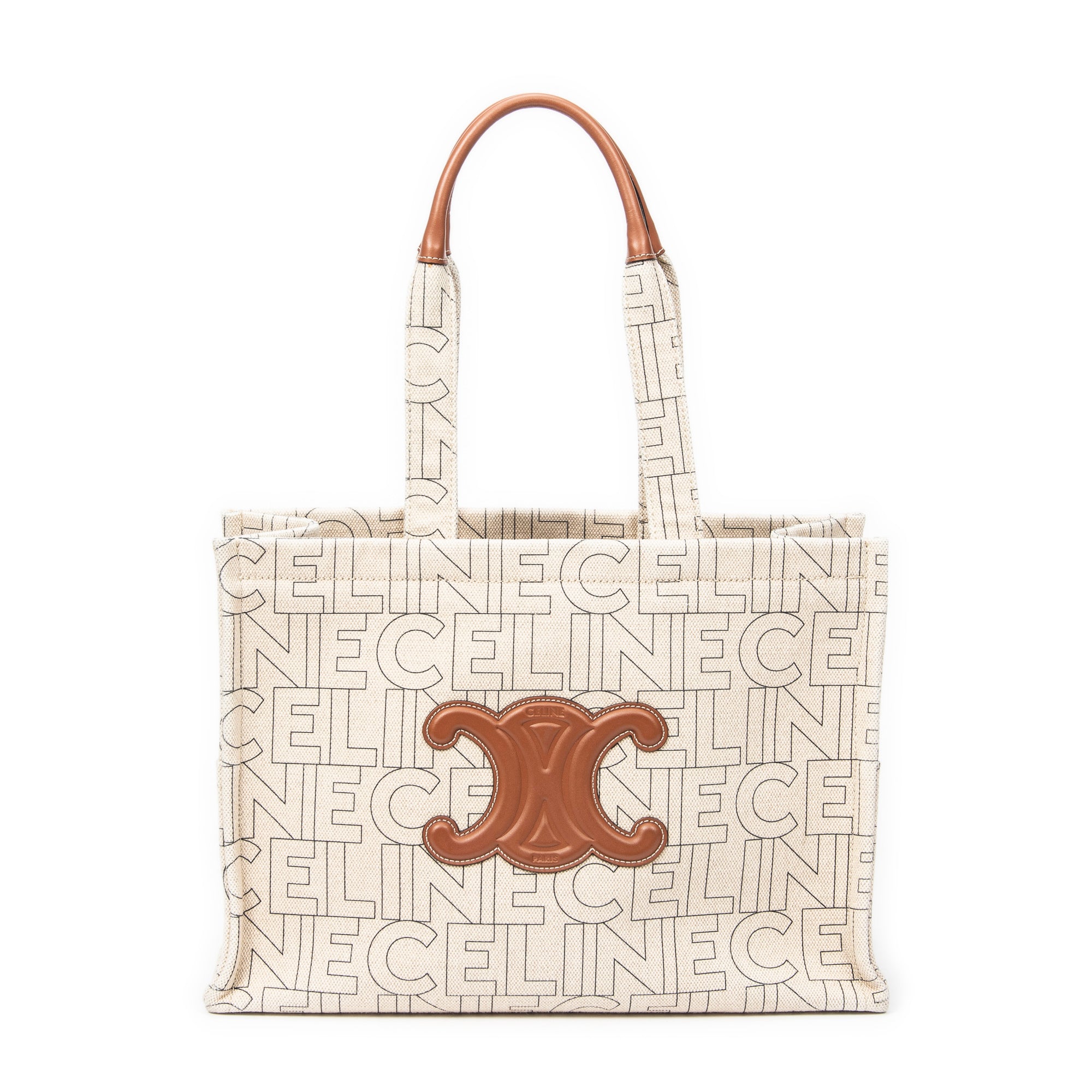 Shoulder Bag Large Triomphe Cabas Beige Canvas
