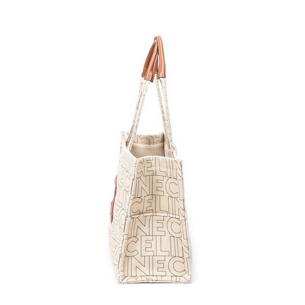 Shoulder Bag Large Triomphe Cabas Beige Canvas
