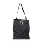Shoulder Bag Vertical Tote Black Monogrammed Canvas