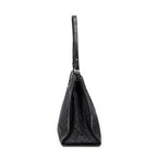 Shoulder Bag Vertical Tote Black Monogrammed Canvas
