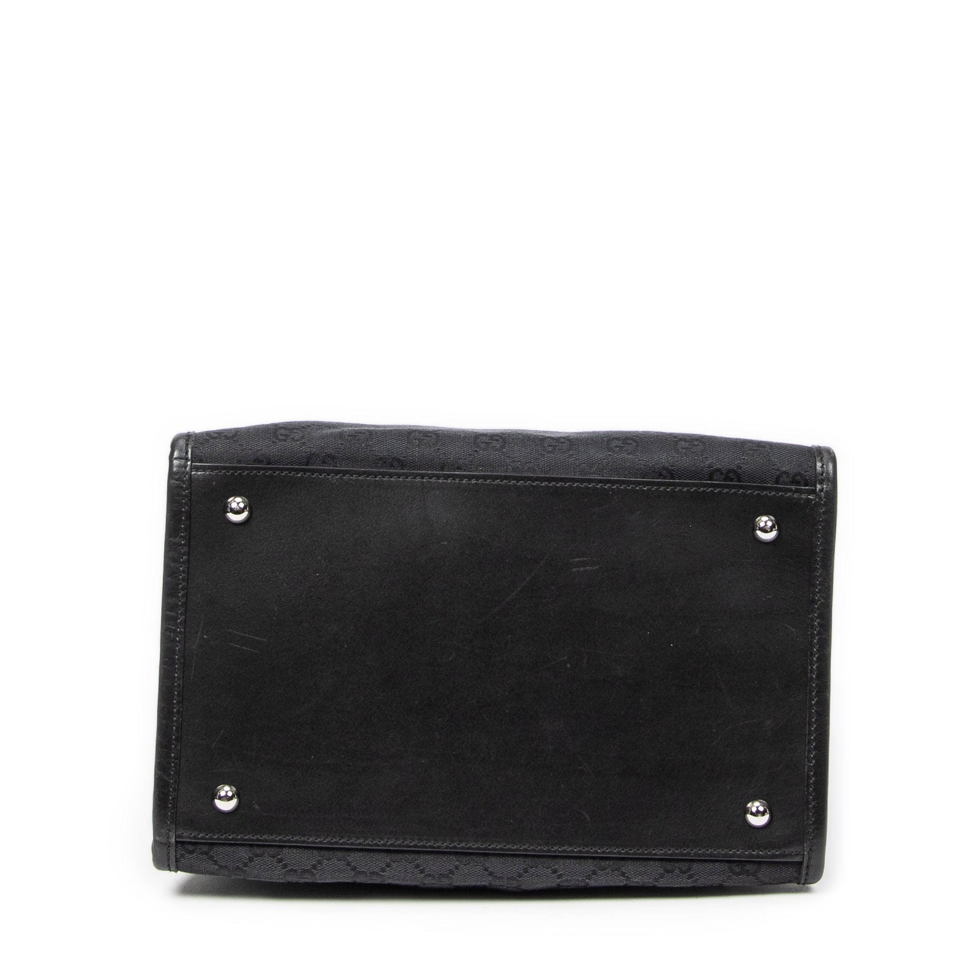 Shoulder Bag Vertical Tote Black Monogrammed Canvas