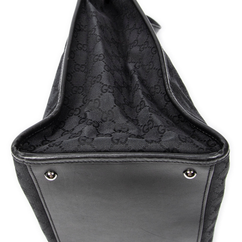 Shoulder Bag Vertical Tote Black Monogrammed Canvas