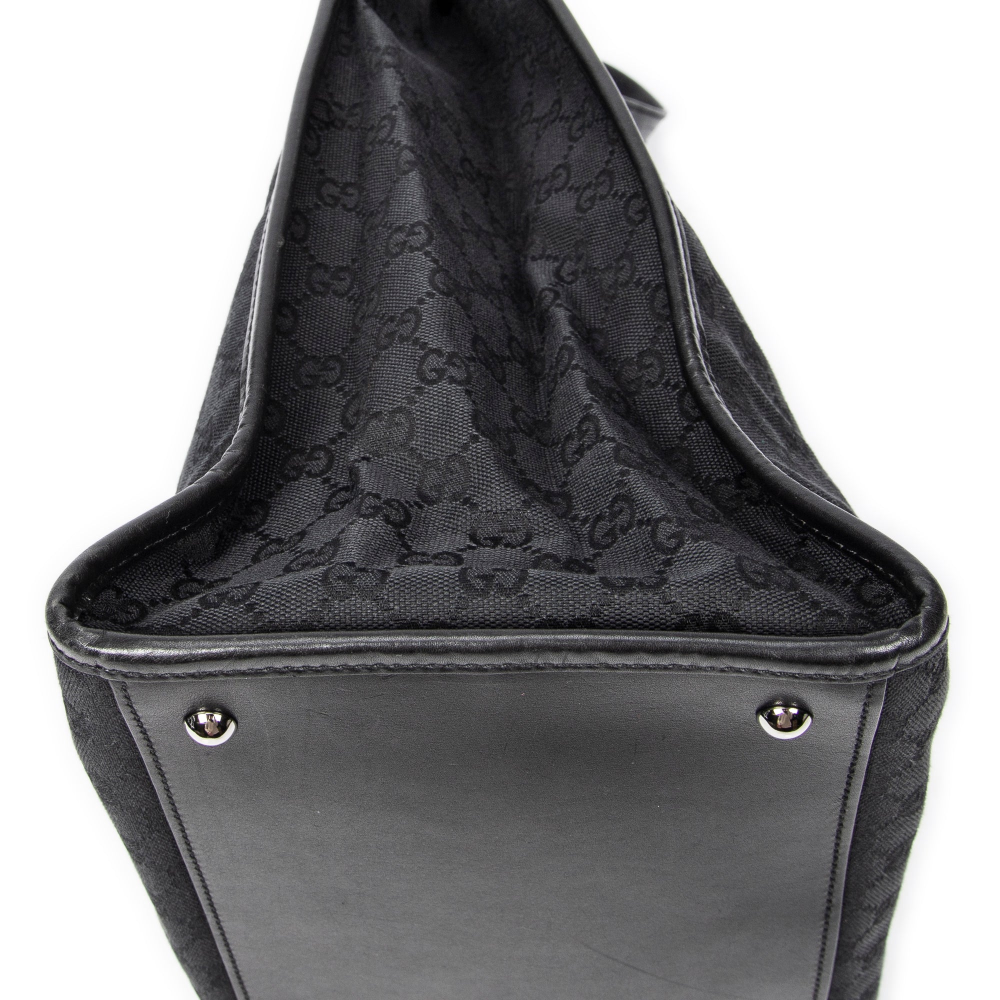 Shoulder Bag Vertical Tote Black Monogrammed Canvas