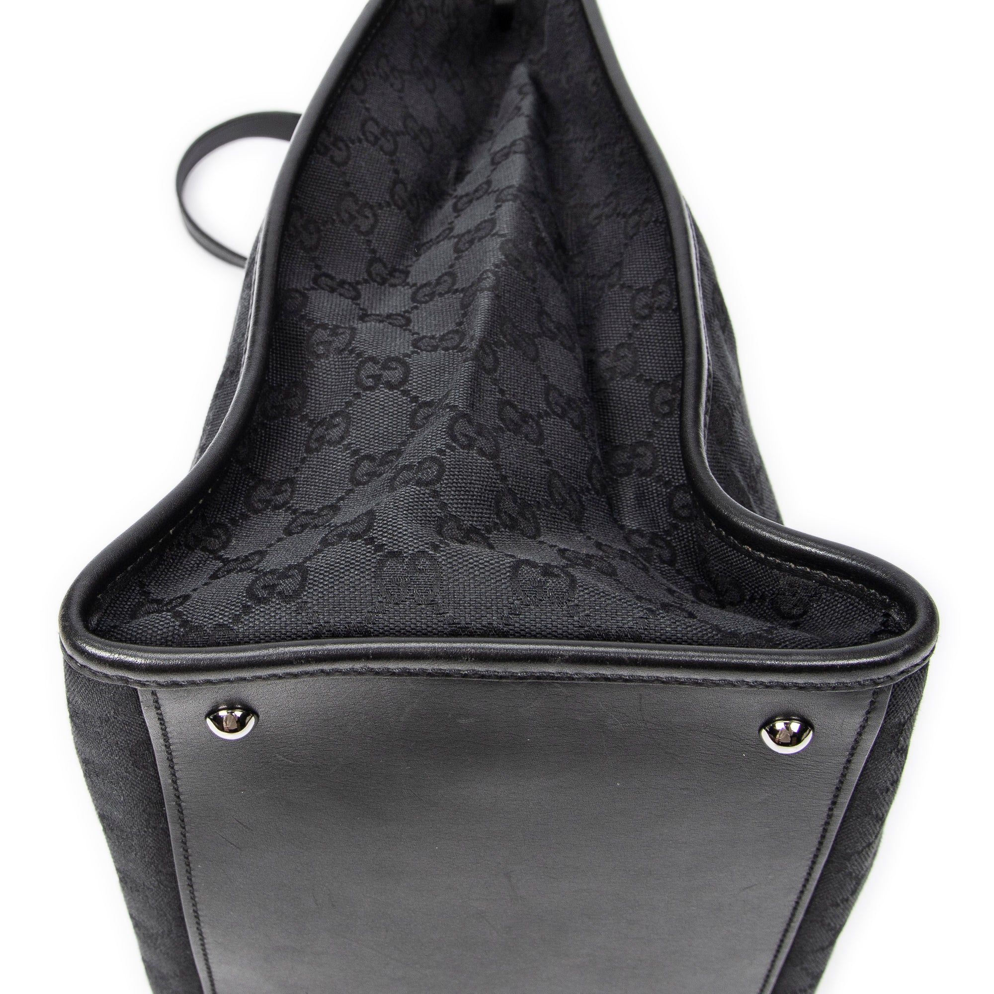 Shoulder Bag Vertical Tote Black Monogrammed Canvas