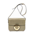 Shoulder Bag Vintage Circle Logo Flap Crossbody Green Smooth Calfskin Leather
