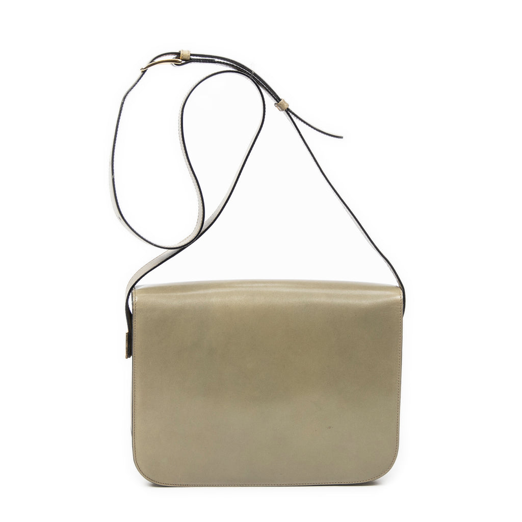 Shoulder Bag Vintage Circle Logo Flap Crossbody Green Smooth Calfskin Leather
