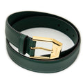 Belt Buckle Belt Green Smooth Calfskin Leather