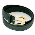 Belt Buckle Belt Green Smooth Calfskin Leather