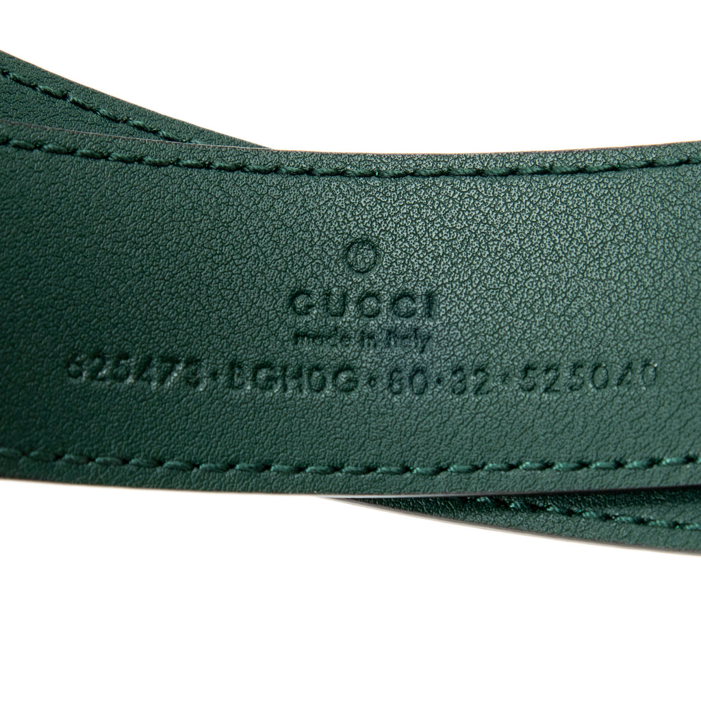 Belt Buckle Belt Green Smooth Calfskin Leather