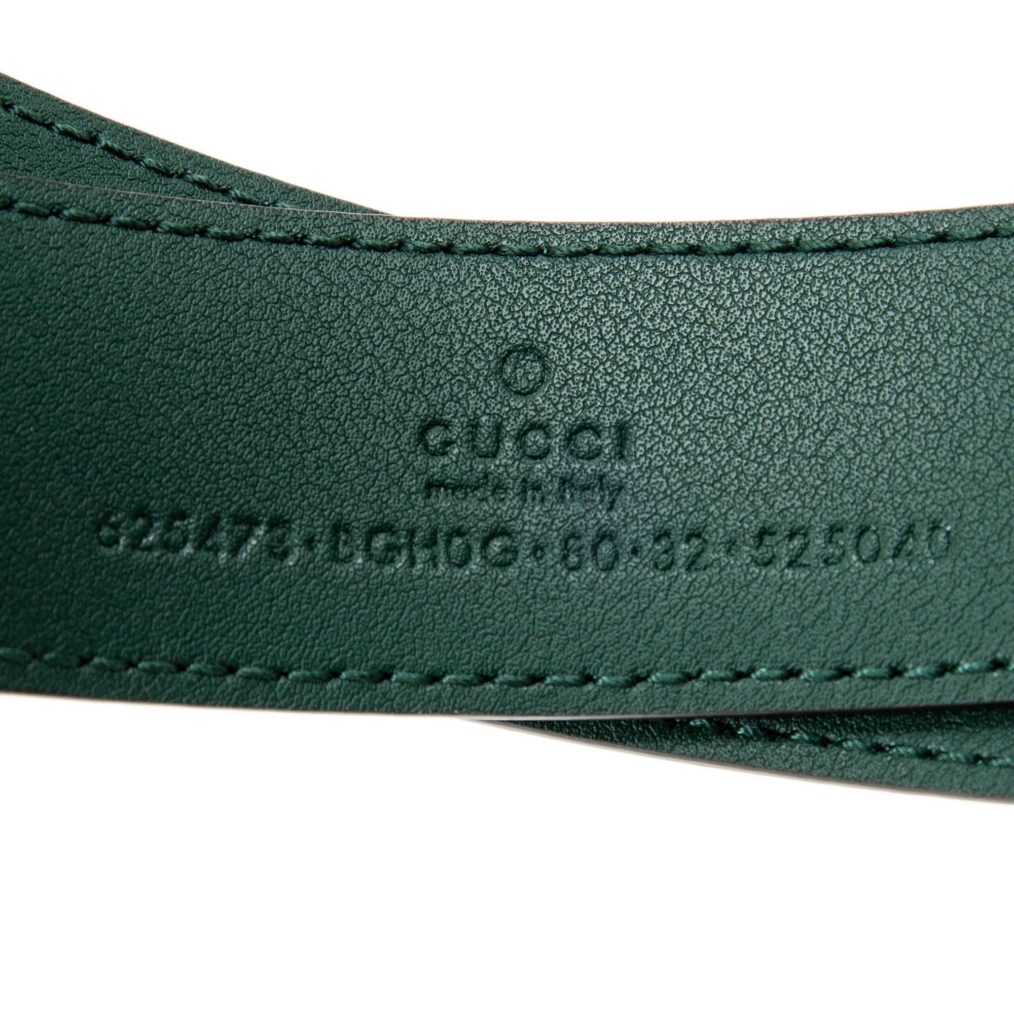 Belt Buckle Belt Green Smooth Calfskin Leather