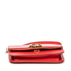 Shoulder Bag C Chain Clutch Red Calfskin Leather