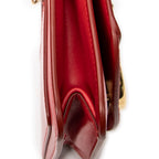 Shoulder Bag C Chain Clutch Red Calfskin Leather