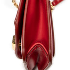 Shoulder Bag C Chain Clutch Red Calfskin Leather