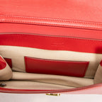 Shoulder Bag C Chain Clutch Red Calfskin Leather