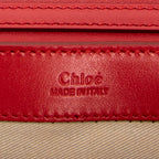 Shoulder Bag C Chain Clutch Red Calfskin Leather