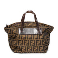 Shoulder Bag Foldable Tote Brown Zucca Canvas