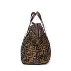 Shoulder Bag Foldable Tote Brown Zucca Canvas