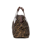Shoulder Bag Foldable Tote Brown Zucca Canvas
