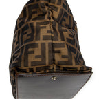 Shoulder Bag Foldable Tote Brown Zucca Canvas