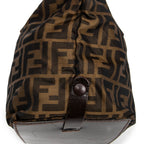 Shoulder Bag Foldable Tote Brown Zucca Canvas