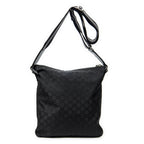 Shoulder Bag Zip Messenger Crossbody Black Monogrammed Nylon Canvas