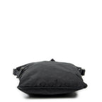Shoulder Bag Zip Messenger Crossbody Black Monogrammed Nylon Canvas