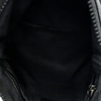 Shoulder Bag Zip Messenger Crossbody Black Monogrammed Nylon Canvas