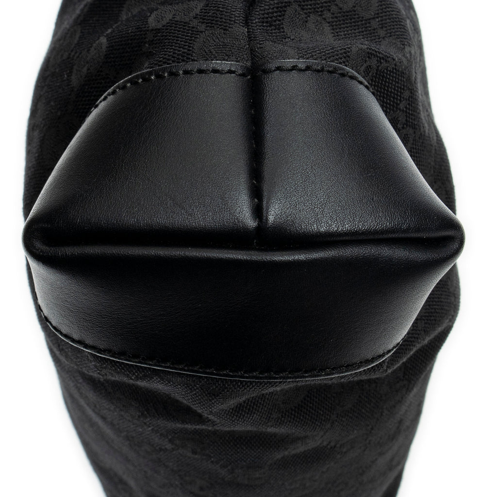 Shoulder Bag Square Zip Messenger Black Monogrammed Canvas