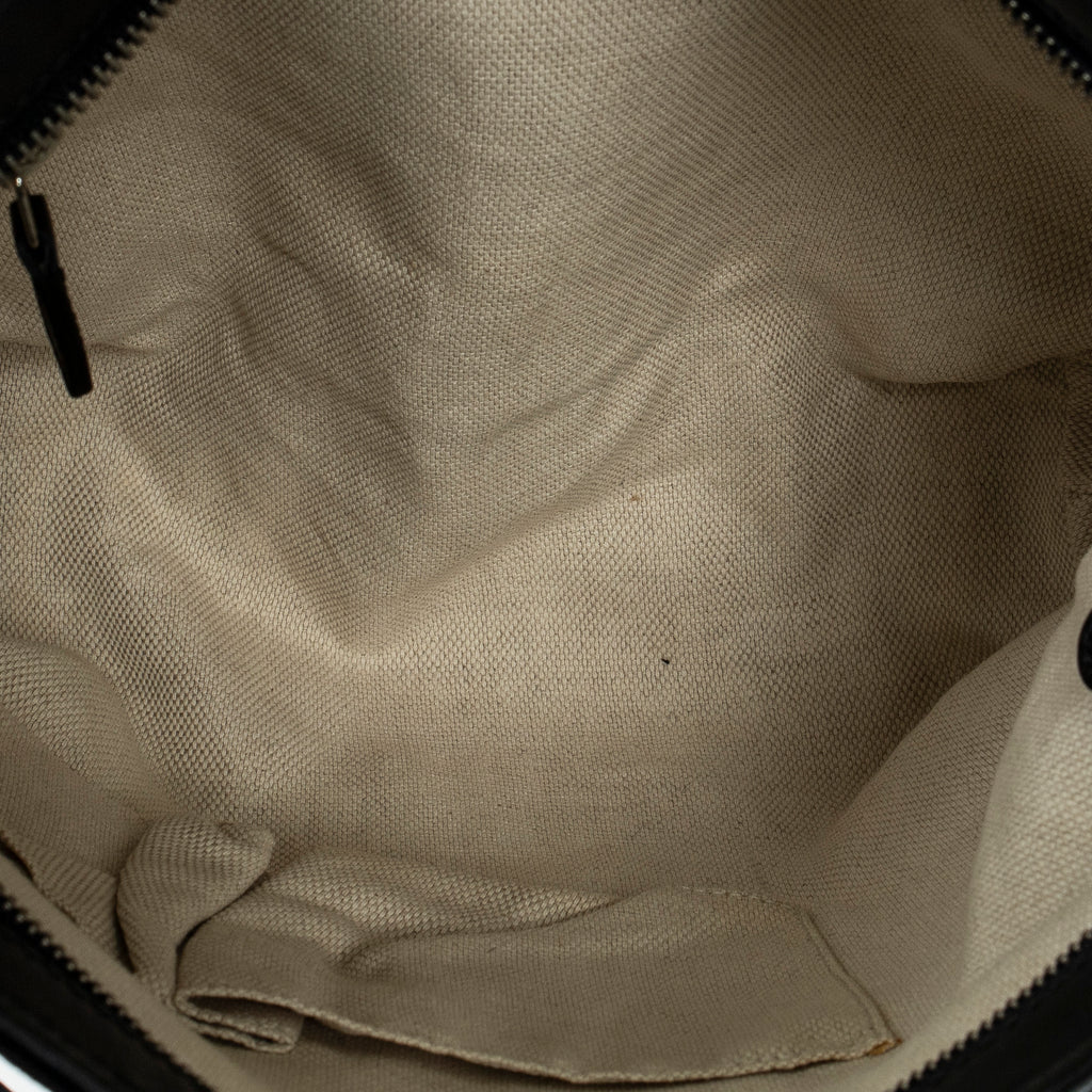 Shoulder Bag Square Zip Messenger Black Monogrammed Canvas