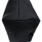 Shoulder Bag Double Pocket Hobo Black Monogrammed Canvas