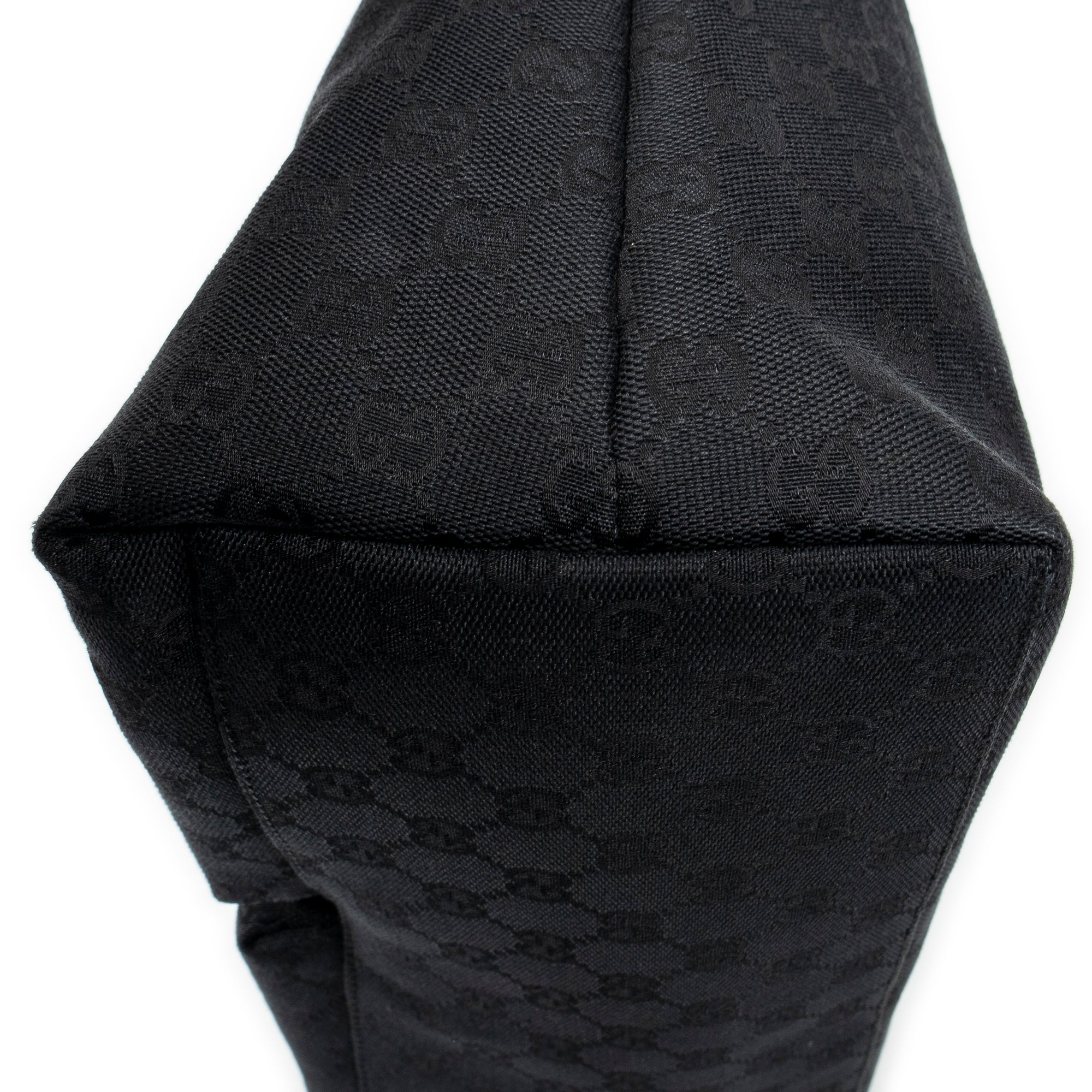 Shoulder Bag Double Pocket Hobo Black Monogrammed Canvas