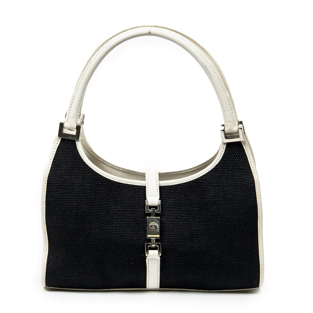 Bolso de hombro pequeño Bardot de lona negra