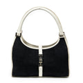 Bolso de hombro pequeño Bardot de lona negra