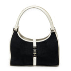 Bolso de hombro pequeño Bardot de lona negra