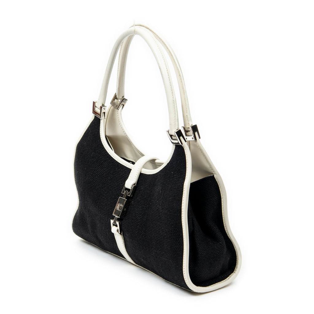 Bolso de hombro pequeño Bardot de lona negra
