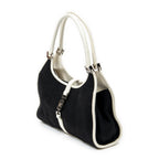 Bolso de hombro pequeño Bardot de lona negra