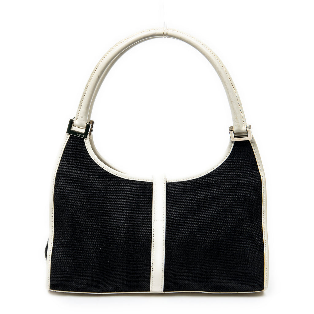 Bolso de hombro pequeño Bardot de lona negra