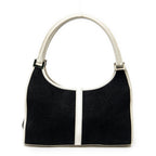 Bolso de hombro pequeño Bardot de lona negra
