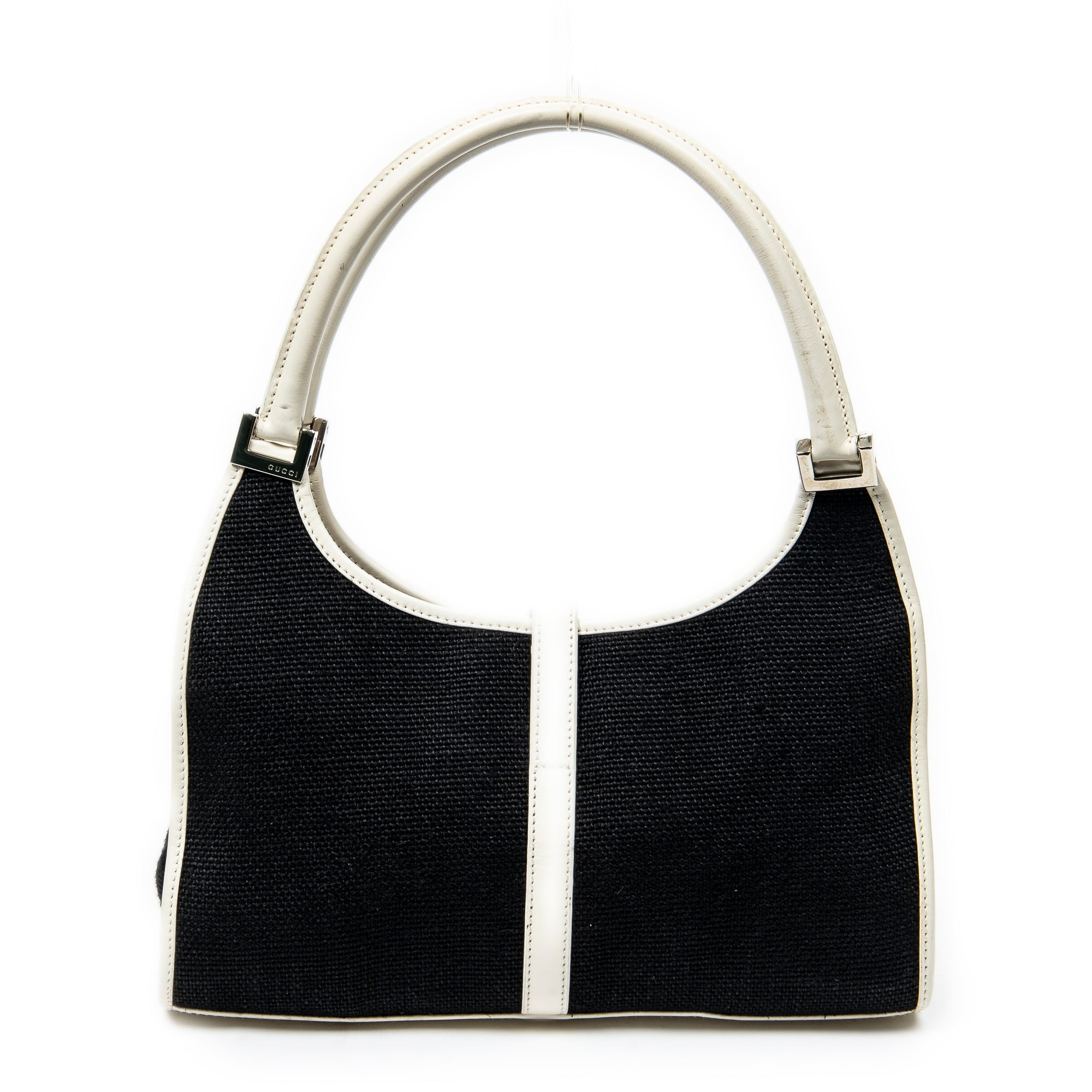 Bolso de hombro pequeño Bardot de lona negra