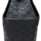 Shoulder Bag Square Bamboo Tote Black Monogrammed Canvas
