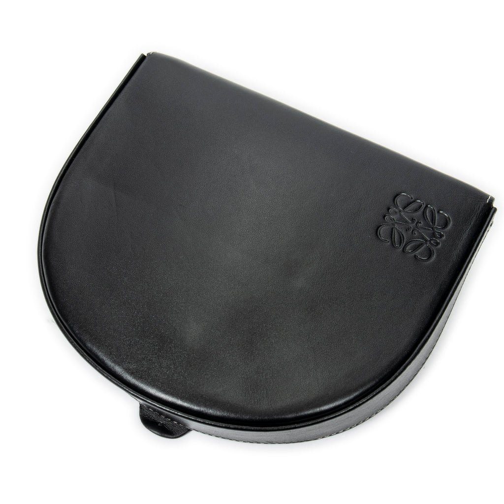Shoulder Bag Mini Heel Pouch Black Smooth Calfskin Leather